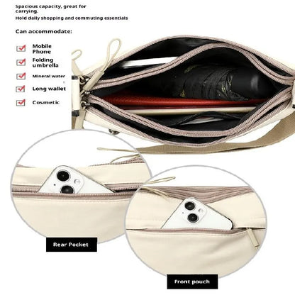 White Women Lightweight Nylon Crossbody Bag with Multiple Pockets Compact Shoulder Bag for Travel and Daily Essentials in Australia - Image 4