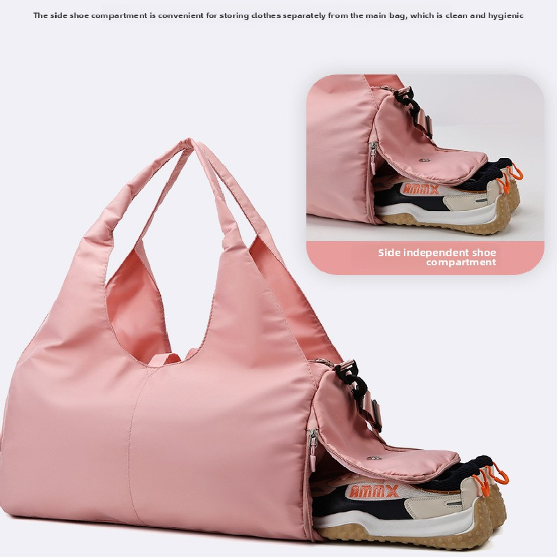 Purple Women Large Capacity Yoga Gym Bag with Shoe Compartment and Mat Strap Water Resistant Travel Duffel Lightweight Tote for Fitness and Weekend Trips - Image 5
