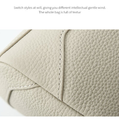 Grey Women Genuine First Layer Cowhide Boston Bag Fashionable Handheld Crossbody Shoulder Bag with 115cm Adjustable Strap - Image 3
