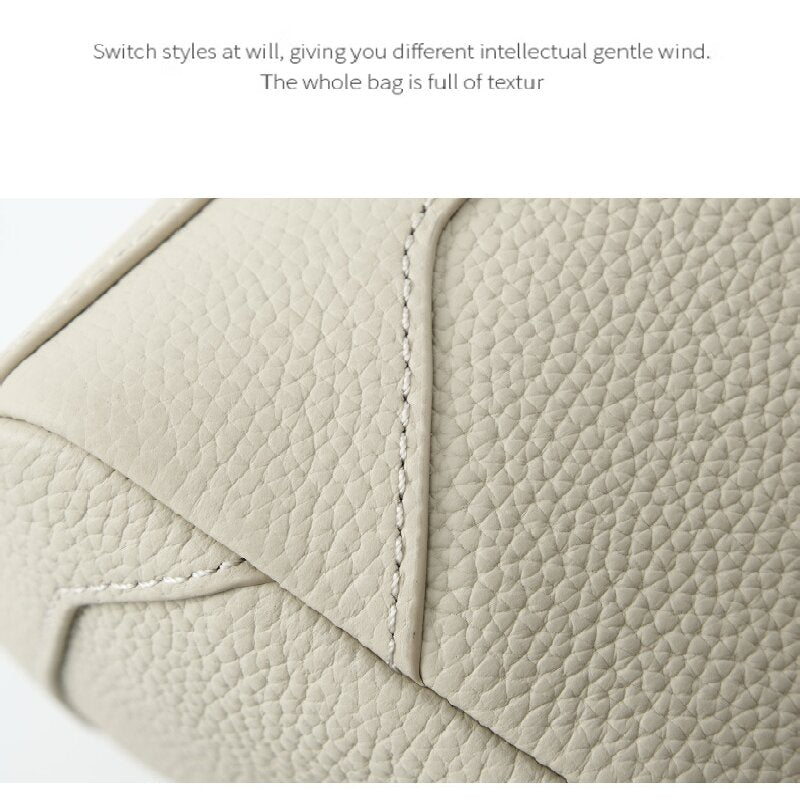 Caramel color Women Genuine First Layer Cowhide Boston Bag Fashionable Handheld Crossbody Shoulder Bag with 115cm Adjustable Strap - Image 3