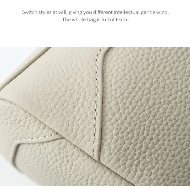 Green Women Genuine First Layer Cowhide Boston Bag Fashionable Handheld Crossbody Shoulder Bag with 115cm Adjustable Strap - Image 3