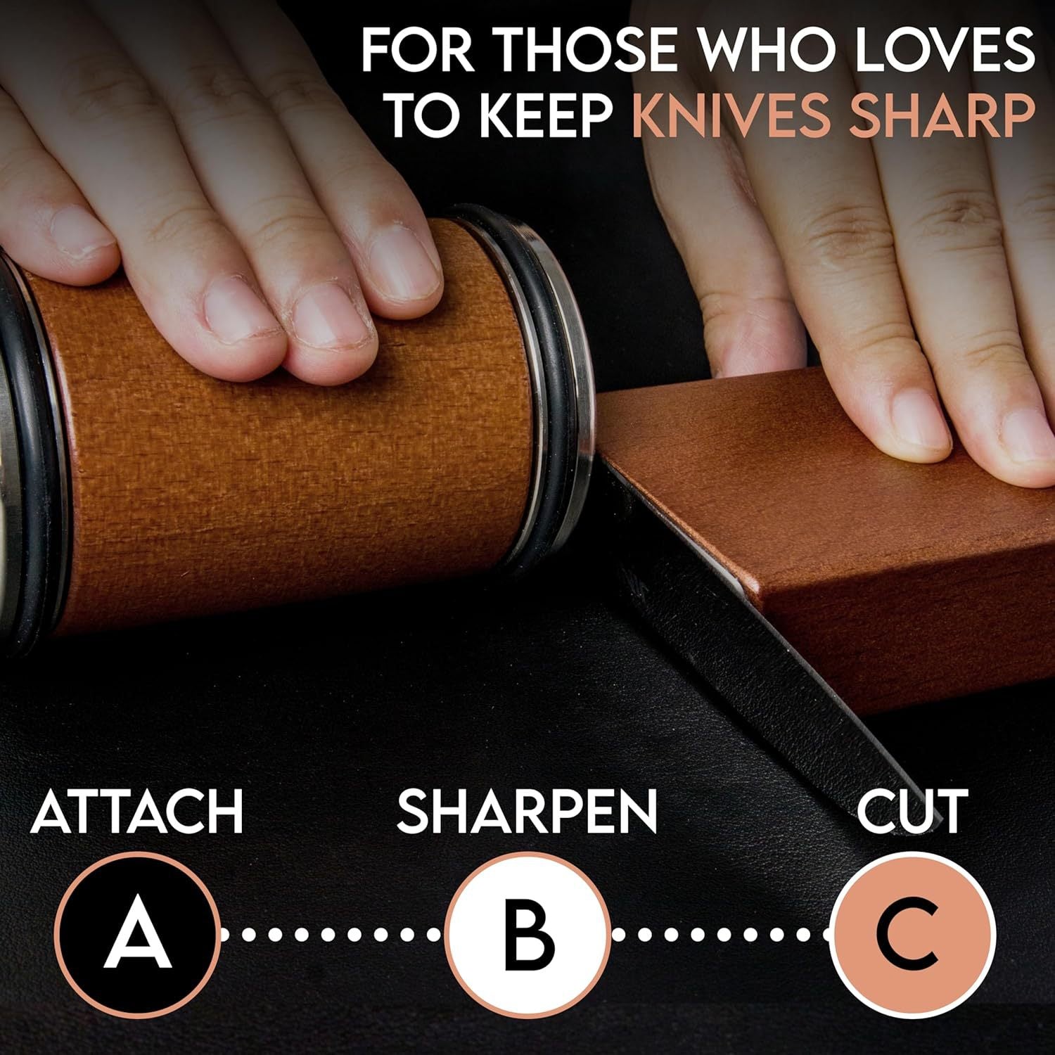Brown Rolling Knife Sharpener Set with Diamond Discs and Magnetic Base 15 and 20 Degree Angles for Precision Kitchen Knife Maintenance in Australian Homes - Image 3