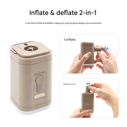 Mini 3-in-1 Portable Camping Air Pump and Lantern 1200mAh Rechargeable Electric Pump with 5 Nozzles for Australian Outdoor Camping and Hiking - Image 3