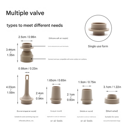 Mini 3-in-1 Portable Camping Air Pump and Lantern 1200mAh Rechargeable Electric Pump with 5 Nozzles for Australian Outdoor Camping and Hiking - Image 4