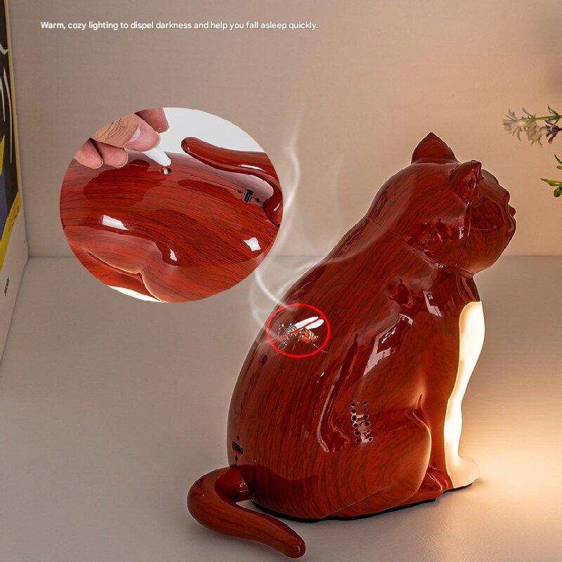 Silver Lucky Cat Rechargeable Desk Lamp with Sound and Aromatherapy Function Remote Control Eye Care Night Light for Local Home Bedroom and Modern Living Areas - Image 3