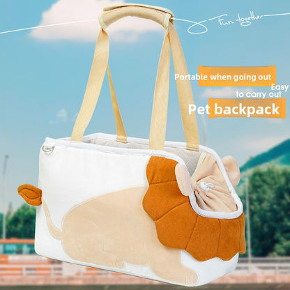 Lion Shape Pet Carrier Bag Large Capacity Breathable Mesh Adjustable Opening Portable Handheld Shoulder Travel Bag for Local Pet Owners and Small Animals - Image 2