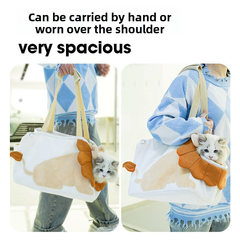 Lion Shape Pet Carrier Bag Large Capacity Breathable Mesh Adjustable Opening Portable Handheld Shoulder Travel Bag for Local Pet Owners and Small Animals - Image 5