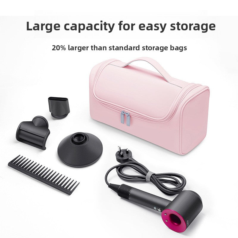 Blue Portable Hair Dryer and Curler Storage Bag Waterproof PU Leather Travel Case with Hanging Hook for Local Professionals and Modern Lifestyles - Image 4