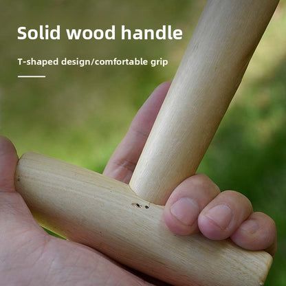 2 Pack Gardening Dibber with T-Shaped Wooden Handle Chrome Tip Seed Sower and Transplanting Tool with Measurement Scale for Local Garden Maintenance - Image 3