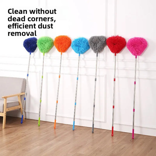 Royal blue Long Handle Ceiling Fan Duster with Hollow Microfiber Head and Extendable Stainless Steel Pole for High Reach Home Cleaning Efficiency - Image 2