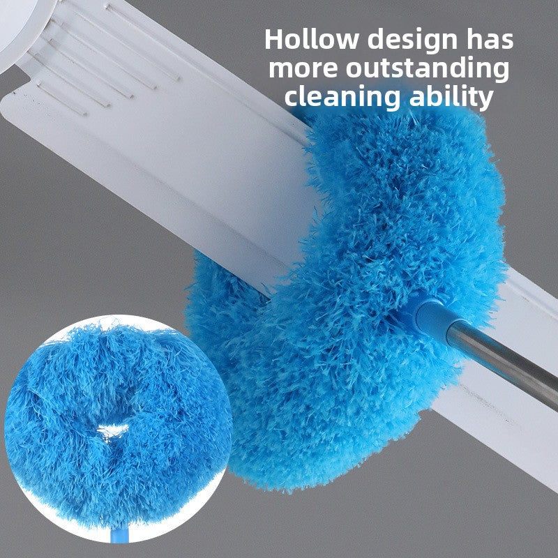 Green Long Handle Ceiling Fan Duster with Hollow Microfiber Head and Extendable Stainless Steel Pole for High Reach Home Cleaning Efficiency - Image 4