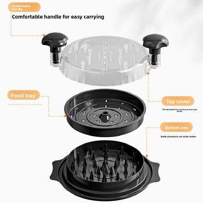 Black Manual Meat Shredder with Transparent Lid and 360 Degree Rotation for Kitchen Quick Meal Prep Professional Culinary Solution for Modern Households - Image 5