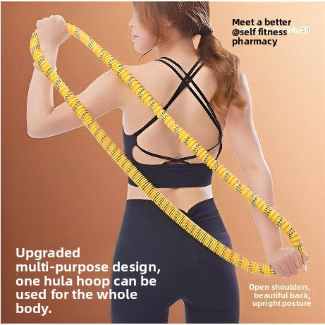 Black Weighted Soft Spring Hula Hoop with Silent Alloy Interior and Polyester Wrap for Home Gym Full Body Fitness and Abdominal Training Solution - Image 3