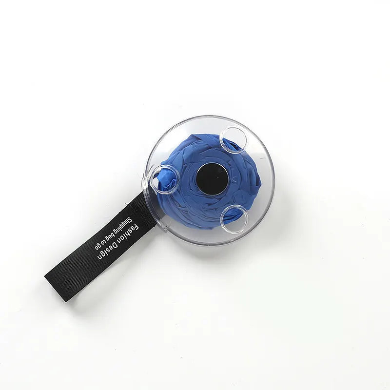 2-PCS Blue Compact Retractable Shopping Bag with Durable Nylon and ABS Plastic Disc Design for Everyday Use Local Standard Fit