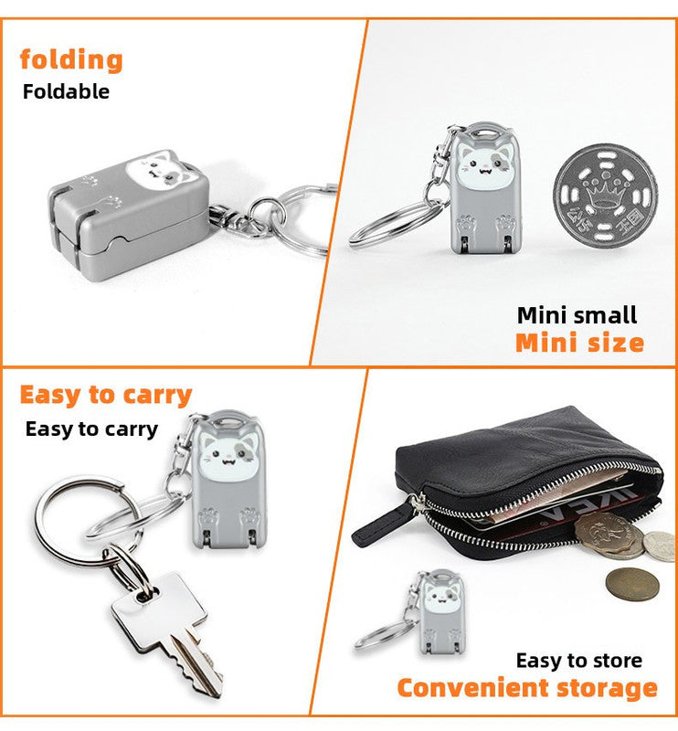 Small Backpack Style Champagne Gold Compact Folding Nail Clippers with Stainless Steel Blade and Keychain Design for Daily Use Local Standard Fit - Image 2