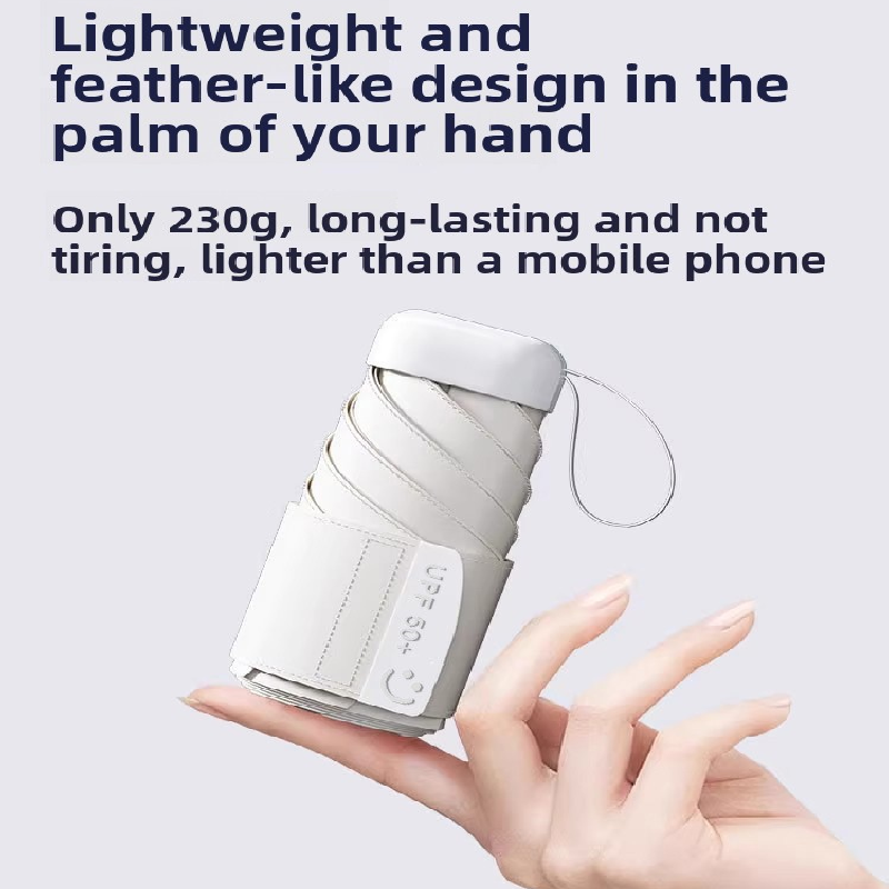 Black Compact Mini Umbrella with UPF50+ UV Protection and Lightweight Design for Daily Use in Urban and Outdoor Settings Local Standard Fit - Image 3