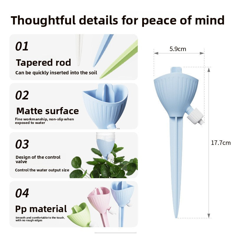 5-PCS Blue Automatic Plant Watering Spikes with Adjustable Flow Control Universal Fit 5 Pack for Indoor and Outdoor Potted Plants Reliable Gardening Solution for Local Homes - Image 4