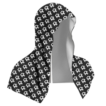 Black football Instant Cooling Hooded Towel U-Shaped Sun Protection Quick Dry Scarf with Carabiner Pouch for Local Outdoor Sports and Gym Workouts