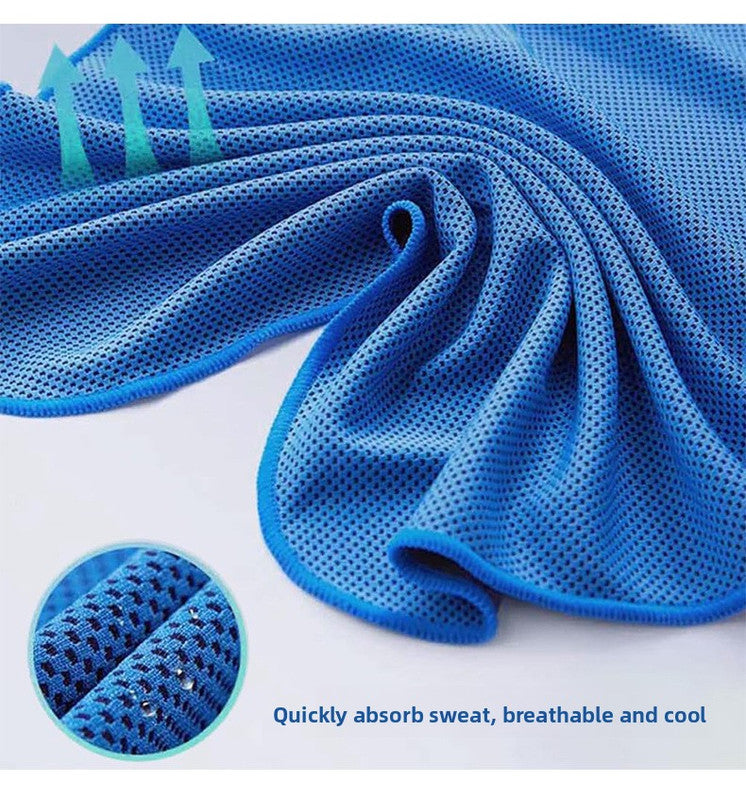 Grey football Instant Cooling Hooded Towel U-Shaped Sun Protection Quick Dry Scarf with Carabiner Pouch for Local Outdoor Sports and Gym Workouts - Image 6