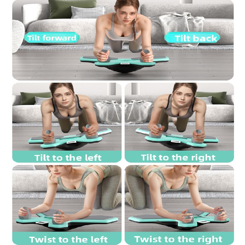 Green Multi-functional Balance Board with Timer for Core Training and Fitness Entertainment, Home Workout Equipment for Abdominal Strength and Overall Conditioning - Image 2