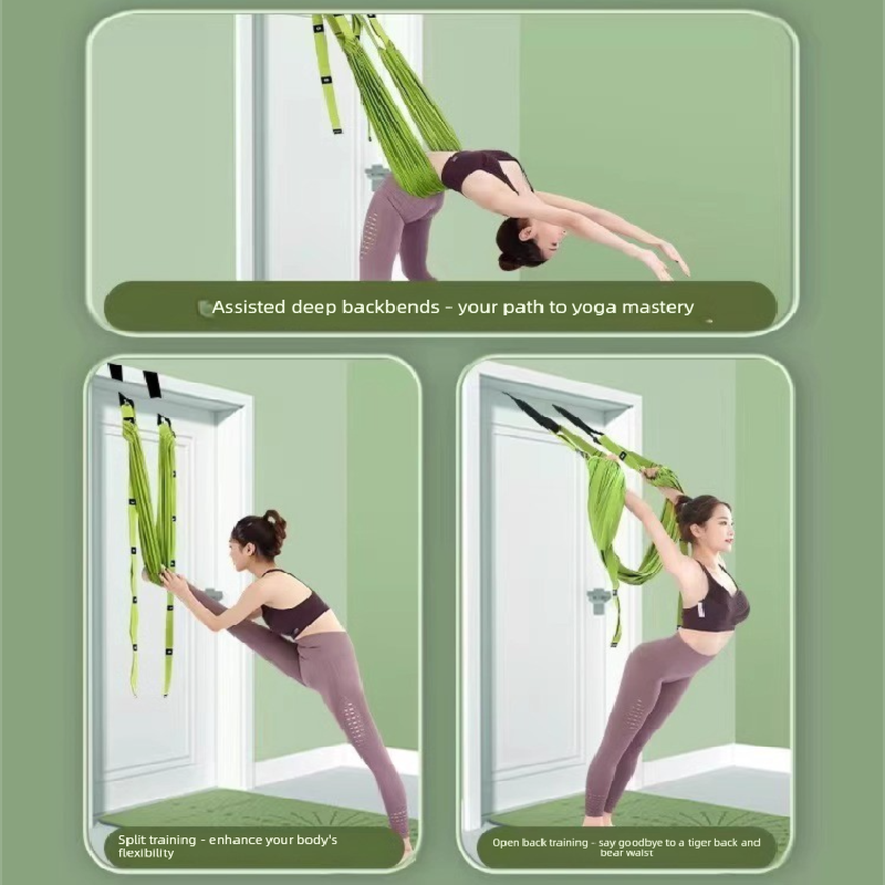 Pink Aerial Yoga Door Hanging Strap for Home Workouts Adjustable Stretch Band for Backbend Inversion and Flexibility Premium Standard Fit for Local Enthusiasts - Image 3