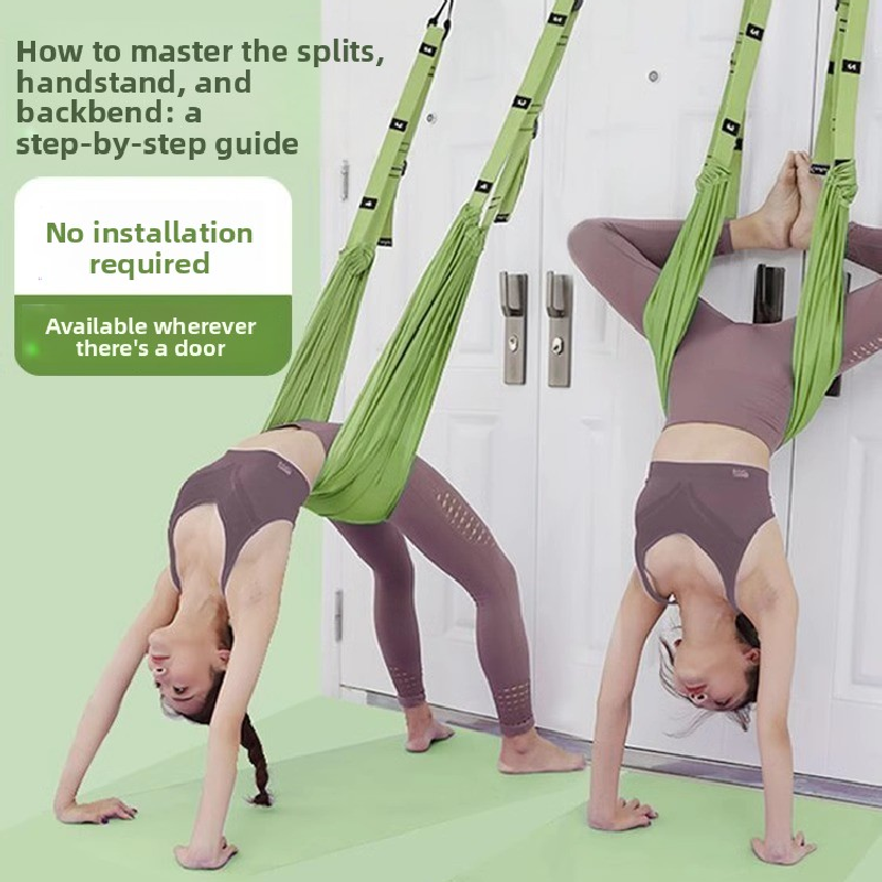 Pink Aerial Yoga Door Hanging Strap for Home Workouts Adjustable Stretch Band for Backbend Inversion and Flexibility Premium Standard Fit for Local Enthusiasts - Image 7