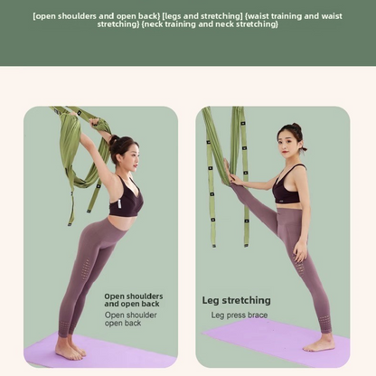 Blue Aerial Yoga Door Hanging Strap for Home Workouts Adjustable Stretch Band for Backbend Inversion and Flexibility Premium Standard Fit for Local Enthusiasts - Image 4