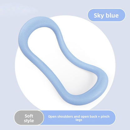 2-PCS Blue Multifunctional Yoga Ring Pilates Circle with Soft TPE Double Arc Design for Calf Relaxation and Posture Correction Ideal for Local Home Gym Fitness