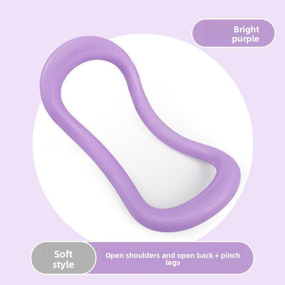2-PCS Purple Multifunctional Yoga Ring Pilates Circle with Soft TPE Double Arc Design for Calf Relaxation and Posture Correction Ideal for Local Home Gym Fitness