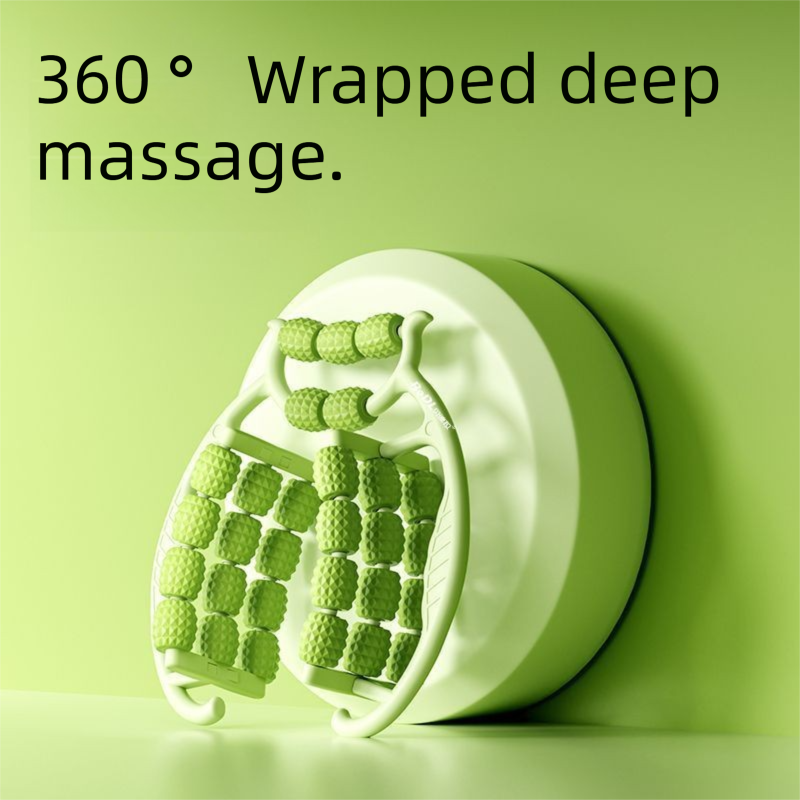 Pink 360-Degree Wrap Around Leg Roller Massager with 29 Acupressure Points for Muscle Recovery and Body Shaping Essential Tool for Local Home Workouts - Image 4