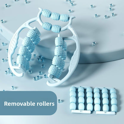 Blue 360-Degree Wrap Around Leg Roller Massager with 29 Acupressure Points for Muscle Recovery and Body Shaping Essential Tool for Local Home Workouts