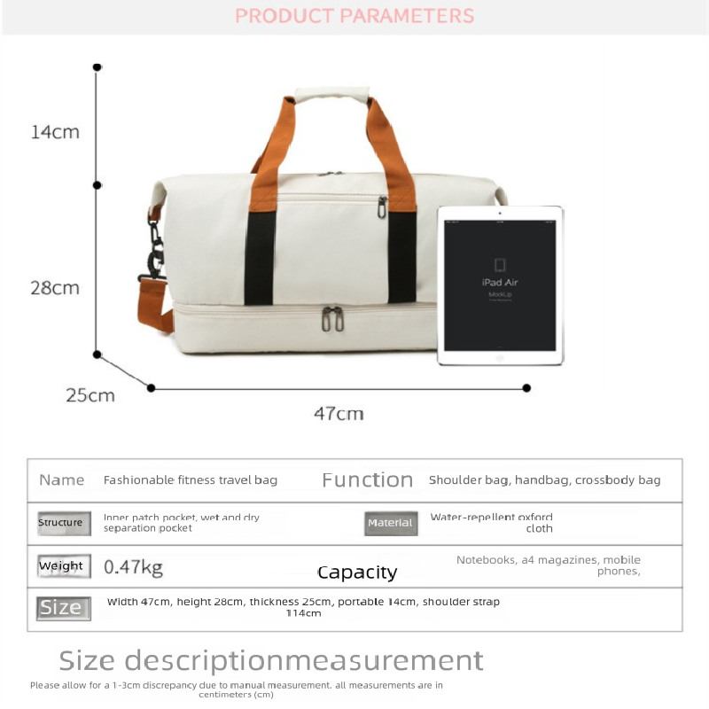 Beige Large Capacity Travel Duffel Bag for Women with Yoga Mat Holder and Shoe Compartment Water Resistant Weekend Bag Ideal for Local Gym and Travel Use - Image 7