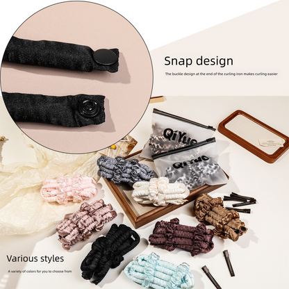 2-PCS White leopard print Heatless Hair Curler Set Extra Long Overnight Soft Ribbon for Natural Big Waves Damage-Free Professional Home Styling Solution for Local Women - Image 3
