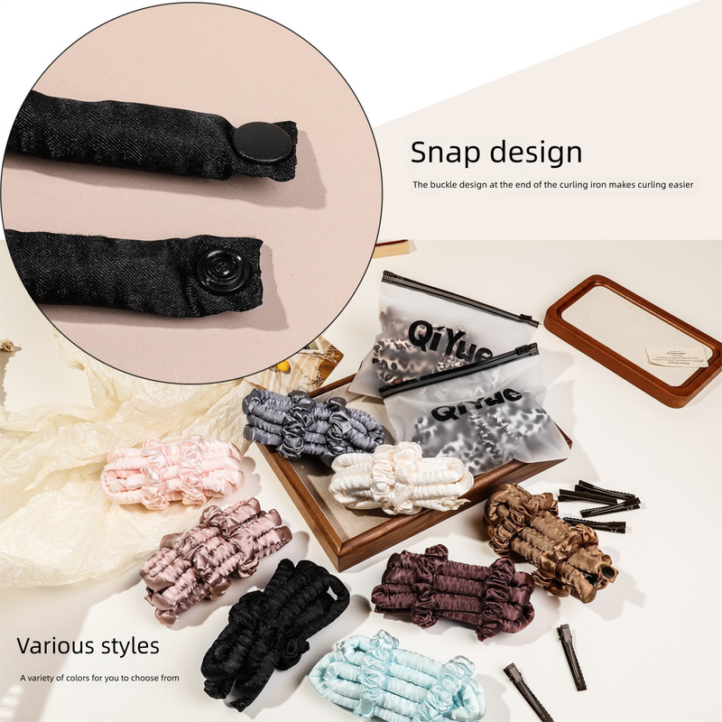2-PCS White Heatless Hair Curler Set Extra Long Overnight Soft Ribbon for Natural Big Waves Damage-Free Professional Home Styling Solution for Local Women - Image 3