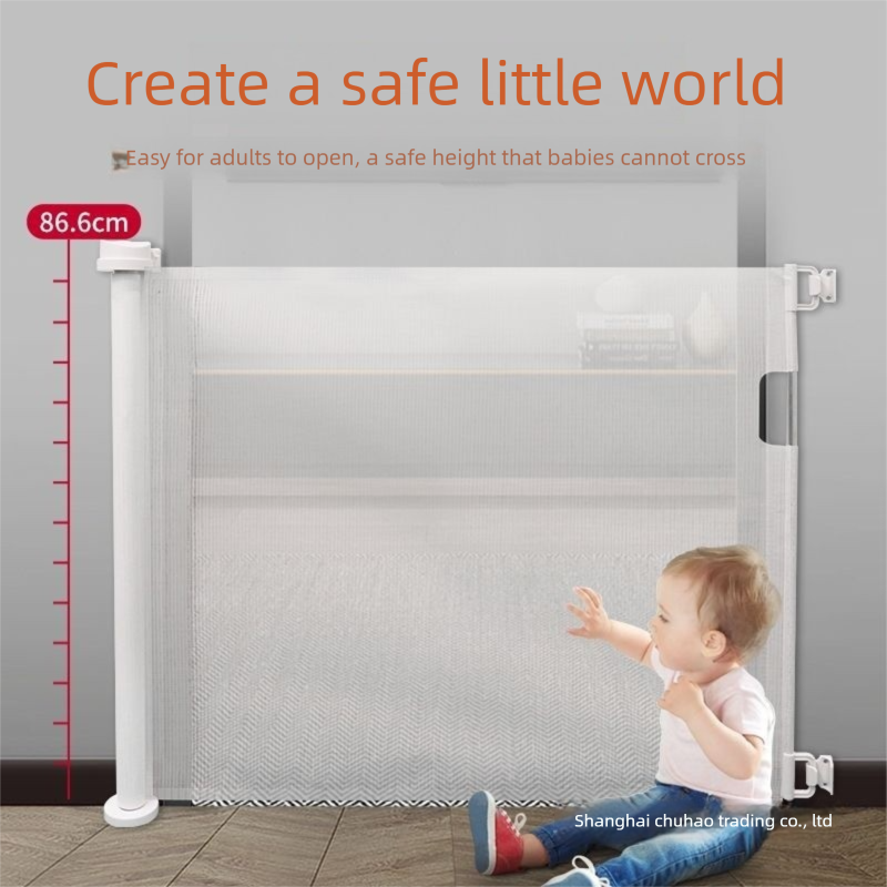 White Retractable Baby Safety Gate and Pet Barrier Extra Wide 300cm for Stairs and Doorways No Drill Mesh In-Home Protection Solution for Local Families - Image 4