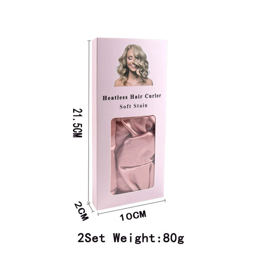 Green Heatless Hair Curler Set with Satin Ribbon and Sleep Caps for Overnight Big Waves Easy Damage-Free Styling Solution for Local Women Professional Kit - Image 4