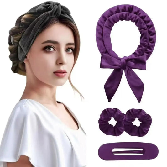 Light pink Heatless Hair Curler Set with Bowtie Ribbon for Natural Big Waves Damage-Free Overnight Hair Styling Essential for Your Local Modern Lifestyle - Image 2