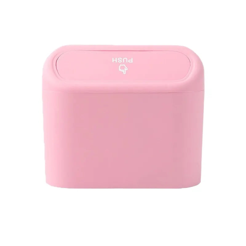 Pink Compact Car Trash Can 2 Pack Hanging Storage Bin with Push Lid for Vehicle Door and Seat Back Universal Fit Waste Management Solution for Local Drivers