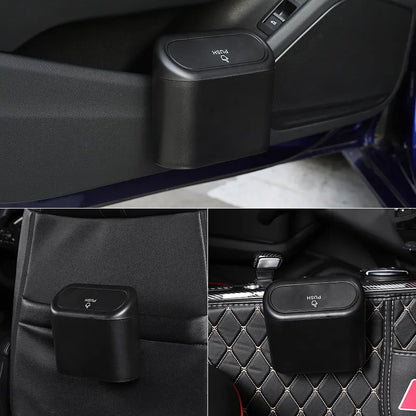 Pink Compact Car Trash Can 2 Pack Hanging Storage Bin with Push Lid for Vehicle Door and Seat Back Universal Fit Waste Management Solution for Local Drivers - Image 3
