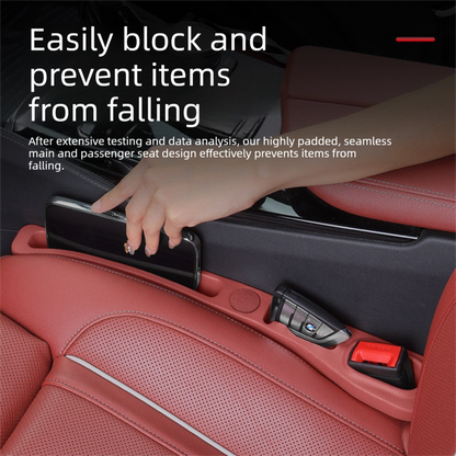 Black Car Seat Gap Filler Strip with Integrated Storage Slot Universal Interior Organizer for Mobile Phones and Keys Safety Solution for Local Drivers - Image 2