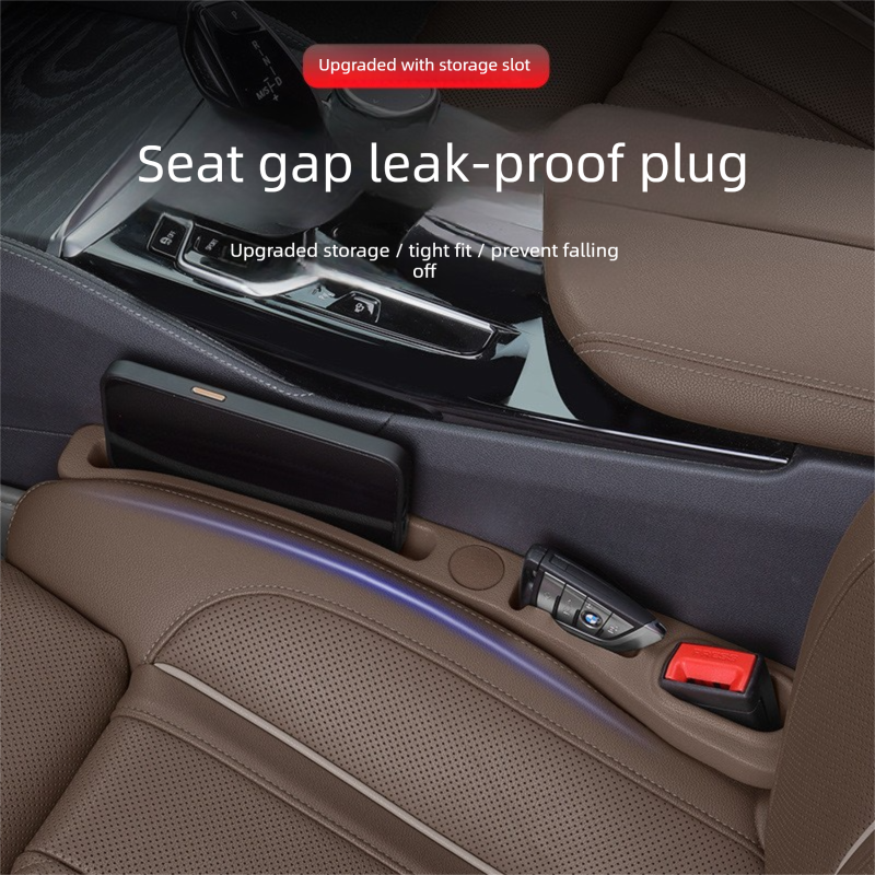 Black Car Seat Gap Filler Strip with Integrated Storage Slot Universal Interior Organizer for Mobile Phones and Keys Safety Solution for Local Drivers - Image 3