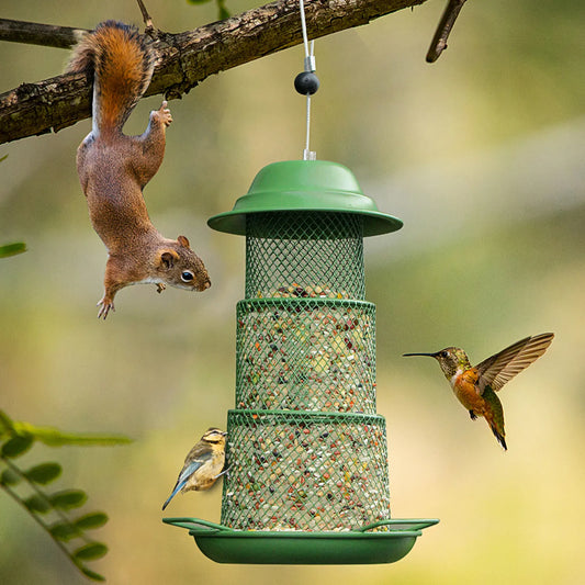 Square Retractable Metal Hanging Bird Feeder 3-Tier Mesh Design Weatherproof Outdoor Wild Bird Feeding Station for Local Garden and Backyard Support - Image 2