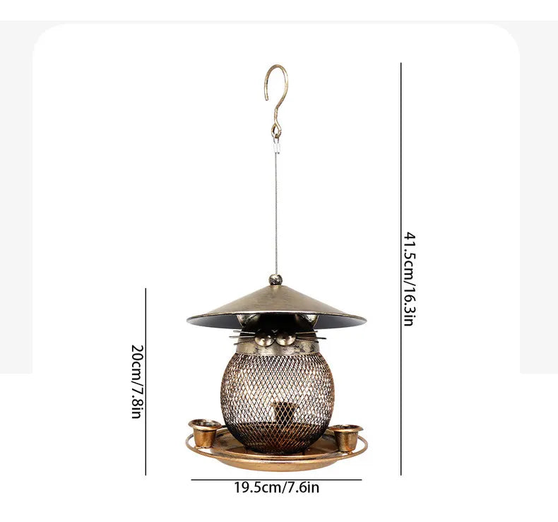 Coarse mesh style Whimsical Cat Shaped Metal Bird Feeder Hanging Mesh Wild Bird Seed Holder for Garden Courtyard Decorative Feeding Solution for Local Wildlife Lovers - Image 4