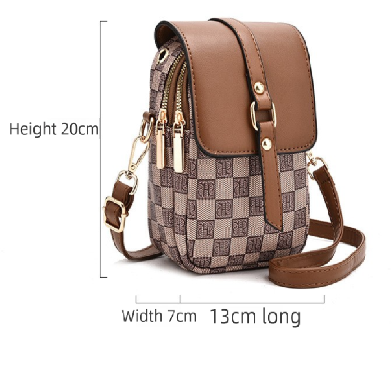 Beige and terracotta Women's Mini Crossbody Phone Bag Compact PU Leather with Multiple Pockets and Headphone Port for Daily Travel Stylish Hands-Free Storage for Local Fashion - Image 4