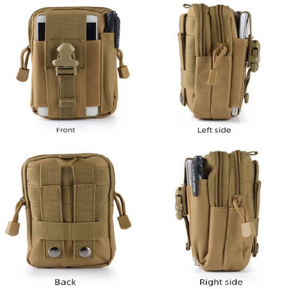Grey Tactical Molle Waist Bag Waterproof Phone Pouch for 6 inch Smartphones Compact Large Capacity Belt Loop Organizer for Local Outdoor Adventurers - Image 3