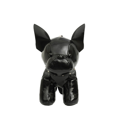 Black French Bulldog Shaped Crossbody Bag PU Leather Animal Design for Daily Outings Fashionable and Lightweight Accessory for Local Trendy Women