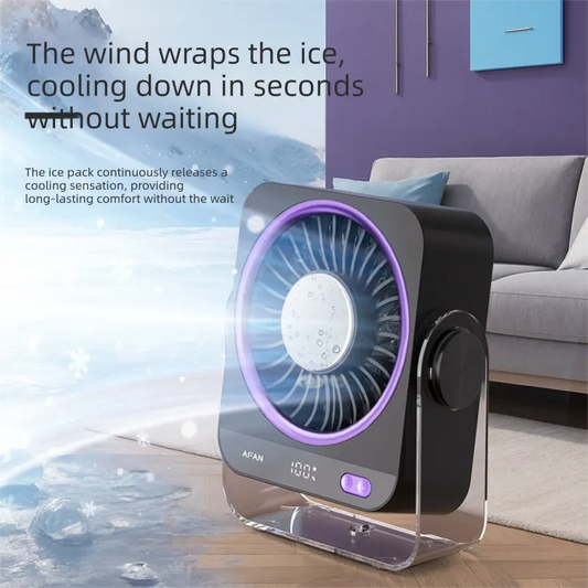 Grey Portable Semiconductor Cooling Desk Fan USB Type-C Rechargeable 5 Speeds Digital Display Silent Operation Wall-Mountable Air Circulator for Local Home and Office Spaces - Image 4