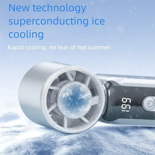 White Portable Mini Handheld Fan with 199-Speed Settings and Brushless Motor for Outdoor Use High Performance Cooling Solution Local Standard Fit - Image 3