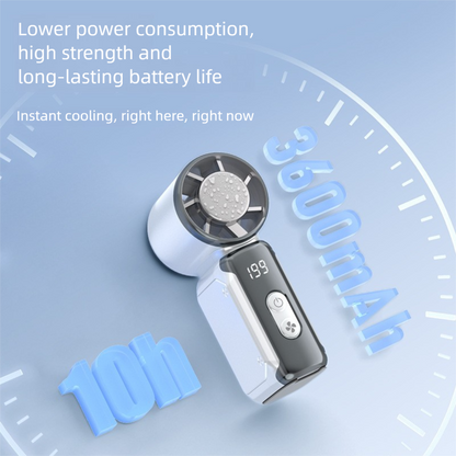 Grey Portable Mini Handheld Fan with 199-Speed Settings and Brushless Motor for Outdoor Use High Performance Cooling Solution Local Standard Fit - Image 2