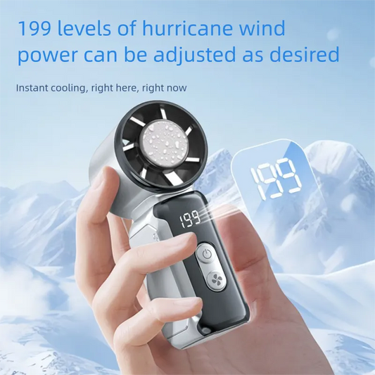 Black Portable Mini Handheld Fan with 199-Speed Settings and Brushless Motor for Outdoor Use High Performance Cooling Solution Local Standard Fit - Image 4